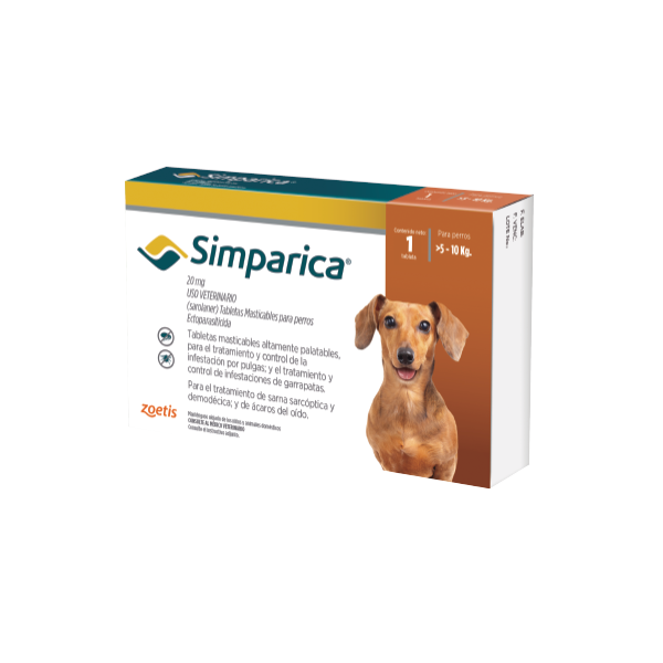 Simparica 20 mg caja 1 tableta