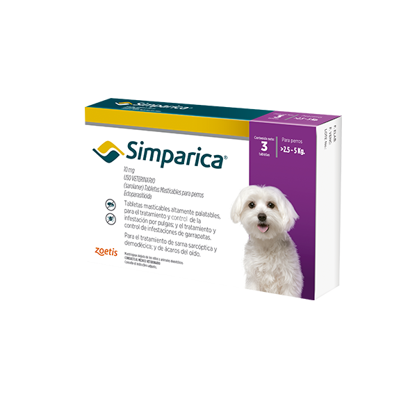 Simparica 10 mg caja 3 tableta