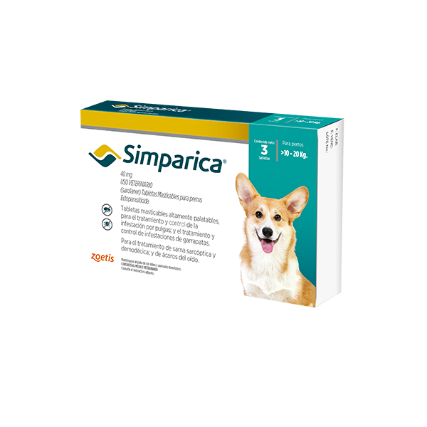 Simparica 40 mg caja 3 tableta