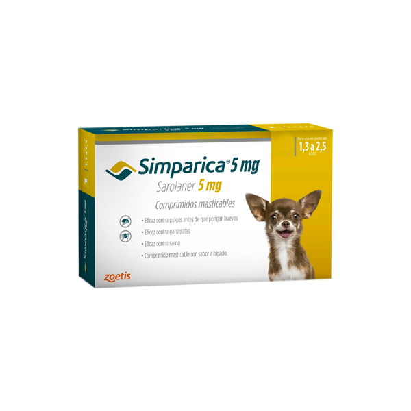 Simparica 5 mg caja 3 tableta